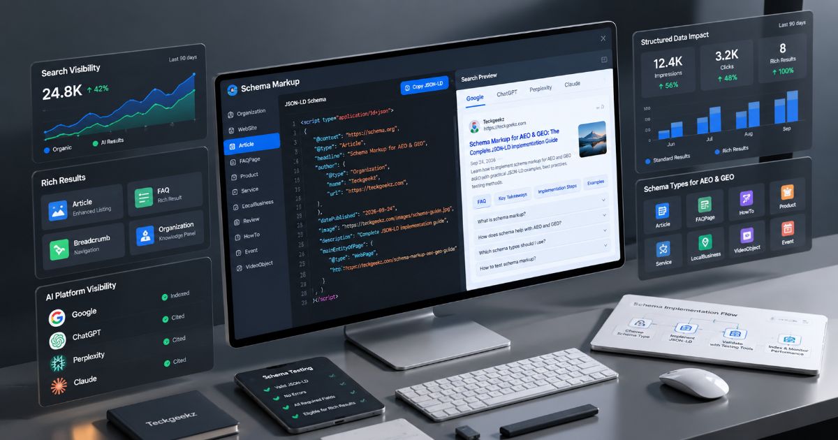 Schema Markup for AEO & GEO: The Complete JSON-LD Implementation Guide